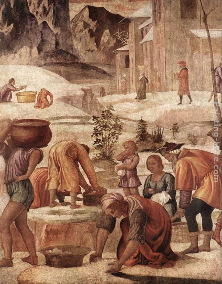 The Gathering of the Manna painting - Bernardino Luini The Gathering of the Manna art painting